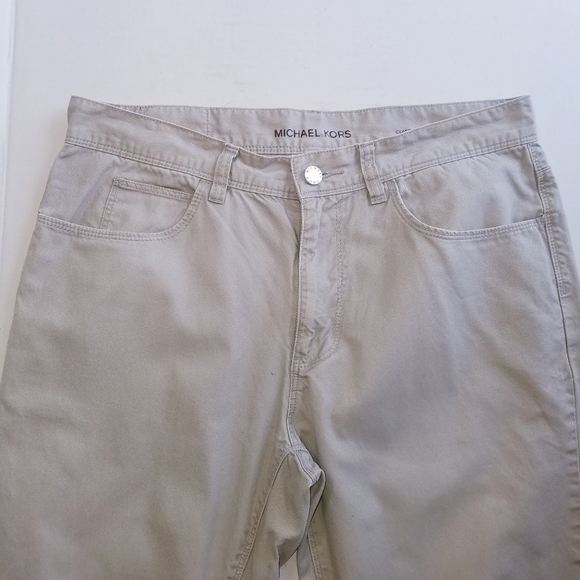 🌸 Michael Kors | Khaki Cotton Chino Pants 32 - Picture 2 of 13